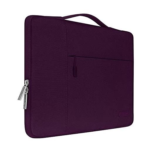 MOSISO laptop sleeve borsa compatibile con mac. Book air/pro, 13-13,3 pollici notebook, compatibile con mac. Book pro 14 m3 m2 m1 chip pro max 2023-2021, poliestere multifunzionale manica, magenta viola