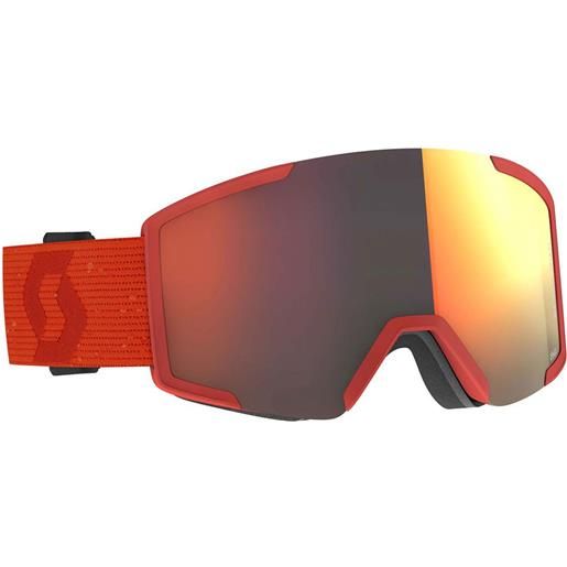 Scott shield ski goggles+spare lens rosso solar red chrome/cat2