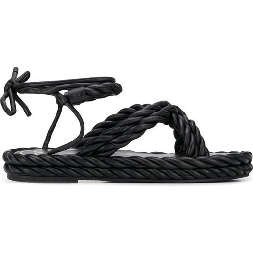 Valentino Garavani sandali con cinturini in corda - nero