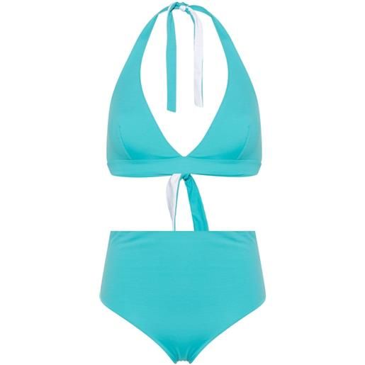 Fisico set bikini a triangolo reversibile - blu