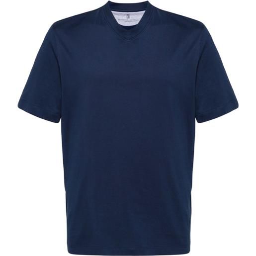 Brunello Cucinelli t-shirt con scollo a v - blu