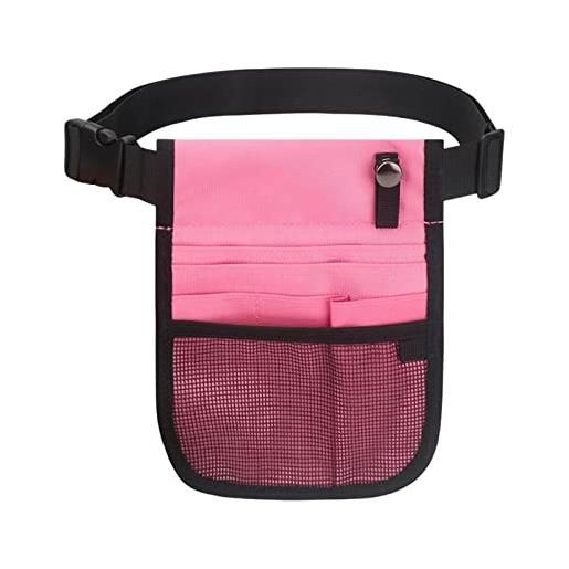 chiwanji cintura organizer per infermiere resistente, porta marsupi, organizer per borse per attrezzi da infermiera, accessori per marsupi con tasche multiple, rosa