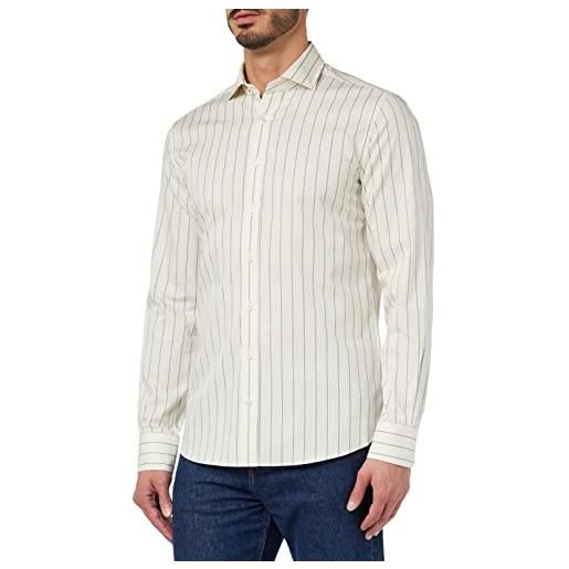 Hackett London wide pin stripe camicia, white/tan, m uomo