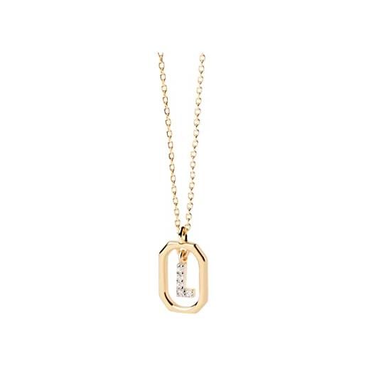 P D PAOLA pdpaola mini letter l necklace collana con nome a lettera oro, onesize, argento sterling, zirconia cubica