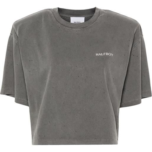 Halfboy t-shirt con effetto vissuto - grigio