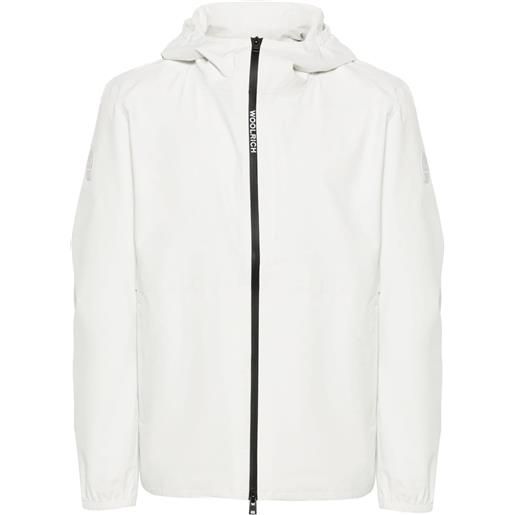 Woolrich giacca con cappuccio pacific two layers - bianco
