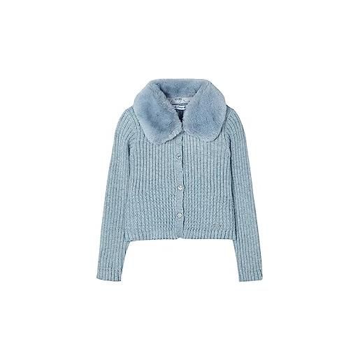 Mayoral cardigan tricot colletto pell per bambine e ragazze bluebell 8 anni (128cm)