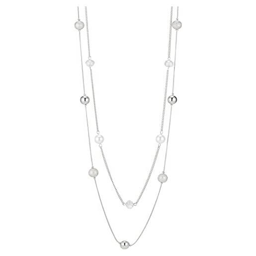 FULU AUTUMN collana lunga in argento per donna con ciondolo a doppia perla di cristallo, gioiello di moda regalo per le donne, perla vetro zinco, perline