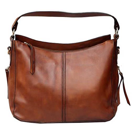 Superior Leather - borsa a tracolla da donna in vera pelle