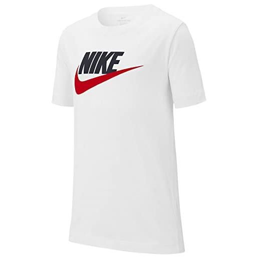 Nike futura icon td, maglietta a maniche corte unisex bambini e ragazzi, bianco (white/obsidian/university red), 158