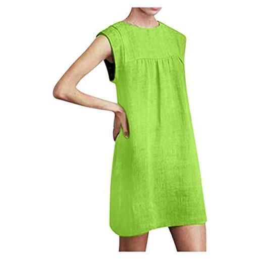 CIVMO vestito dolcevita colore casual moda sciolto collare signora donne cotone abito da donna manica lunga maglione vestito, verde, s