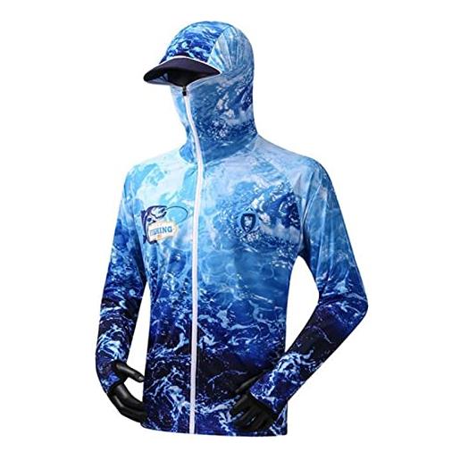 Bopchk angel-hoodie con maschera anti-uv, protezione solare, camicetta da pesca, traspirante, ad asciugatura rapida, c, 3xl