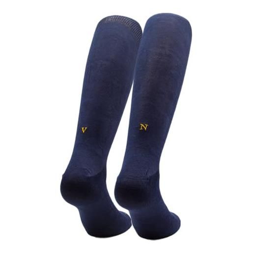 INDIVIDUAL SOCKS calze blu uomo iniziali senape - cotone stretch - taglia 40/45 - paio di calze