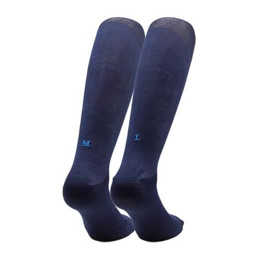 INDIVIDUAL SOCKS calze blu uomo iniziali royal - cotone stretch - taglia 40/45 - paio di calze