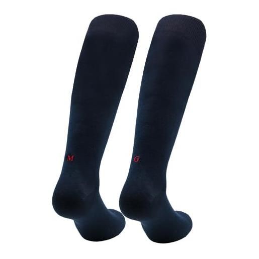 INDIVIDUAL SOCKS calze uomo iniziali rosse colore tessuto blu - cotone stretch - taglia 40/45 - paio di calze