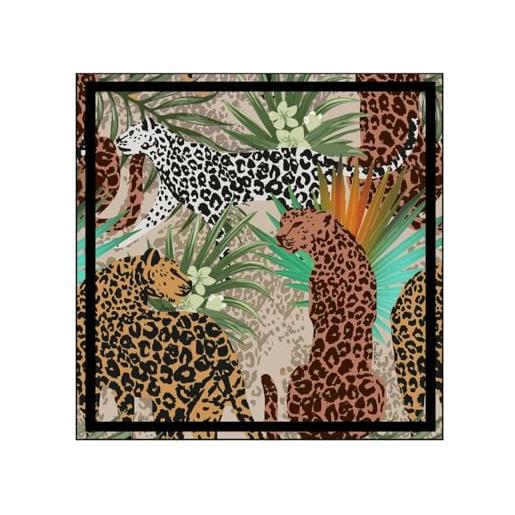 Braccialini foulard quadrato con stampa multicolore a tema ghepardo. 90x90 cm non definito 818 unico