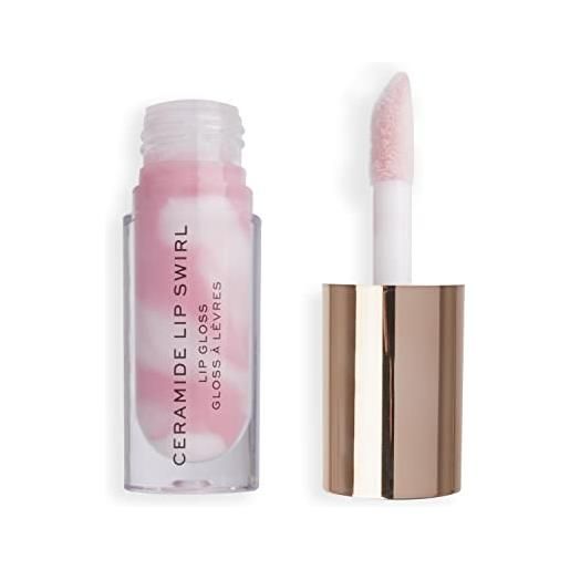 Makeup Revolution, lip swirl ceramide gloss, lucidalabbra, lucentezza pura trasparente, 4,5 ml