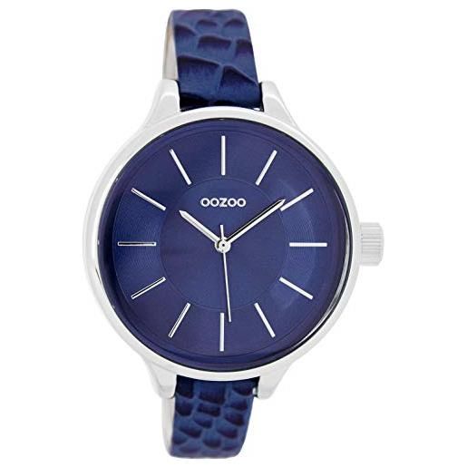 Oozoo orologio da polso con cinturino in pelle per articoli speciali decollettore vendita residuo outlet a prezzo ridotto variante 1, c7548 - blu scuro/blu scuro