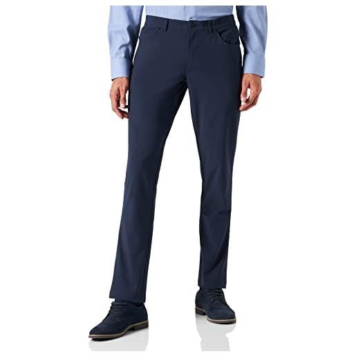 Hackett London hs commuter trousers pantaloni casual uomo, blu (595 blue navy), 32w
