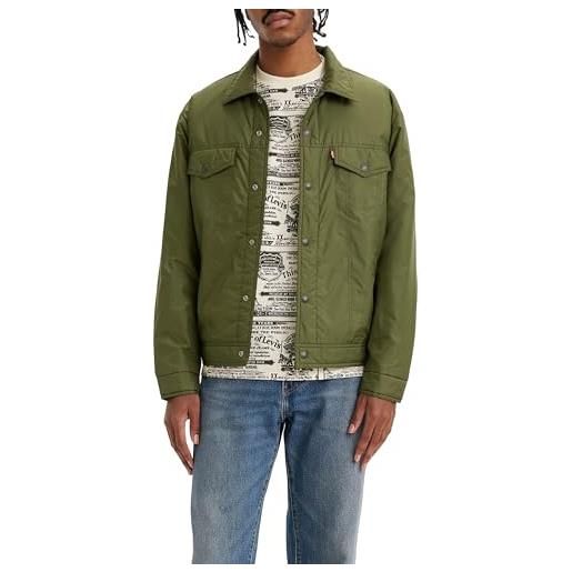 Levi's relaxed fit padded truck, giacca uomo, sea moss, m