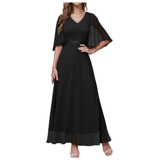 DRESSTELLS abiti da cerimonia nuziale formale, 2026 primavera damigella d'onore party cocktail sera lungo prom lace dress, navy, xx-large