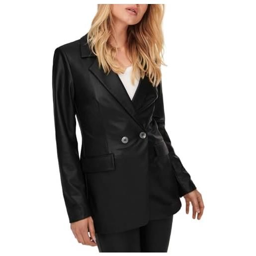 Only onlpapaya-blazer in finta pelle, colore: rosso, nero, 48 donna