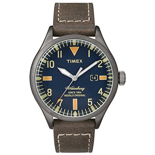Timex orologio analogueico quarzo uomo con cinturino in pelle tw2p83800