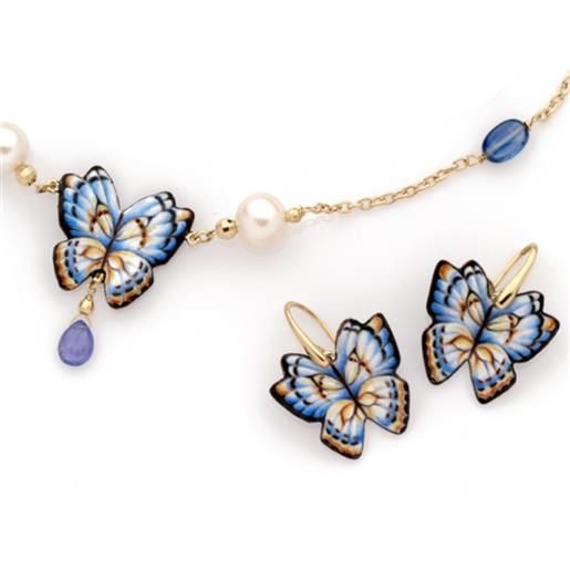 Gabriella Rivalta collana farfalle azzurre