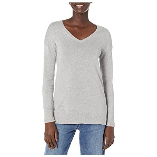 Amazon Essentials maglione a tunica leggero a maniche lunghe con scollo a v (disponibile in taglie forti) donna, avena puntinato, m