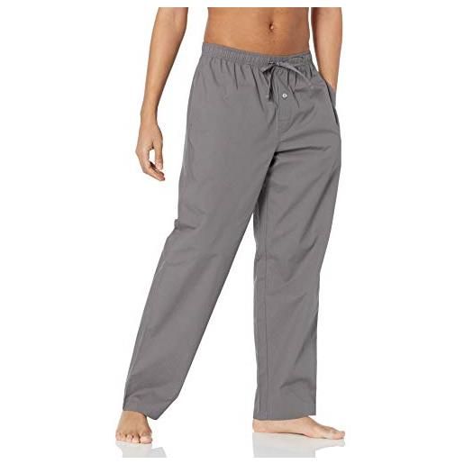Amazon Essentials pantaloni del pigiama in tessuto con taglio dritto uomo, grigio motivo scozzese, s
