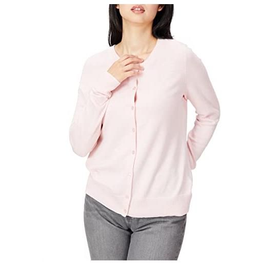 Amazon Essentials cardigan girocollo leggero (taglie forti disponibili) donna, rosa chiaro, s