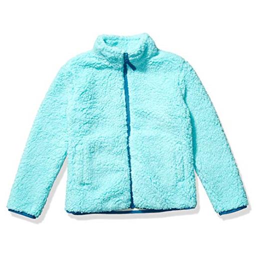 Amazon Essentials giacca con cerniera integrale in pile sherpa bambine e ragazze, nero, 10 anni