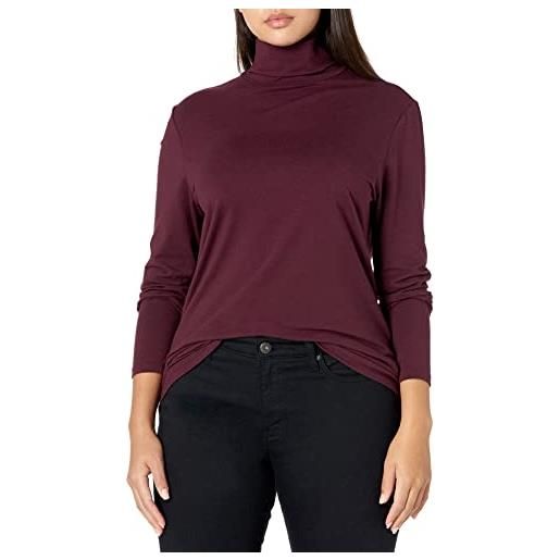 Amazon Essentials maglione a collo alto a maniche lunghe (disponibile in taglie forti) donna, bordeaux, s