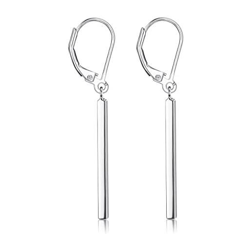 KRFY 925 orecchini pendenti a barra verticale in argento per donna orecchini a goccia a leva ipoallergenici