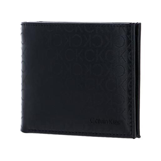 Calvin Klein ck elevated daily tech bifold 5 cc with magnet coin pocket black tonal mono