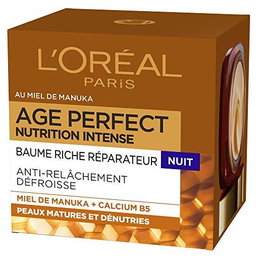 L'Oréal Paris - age perfect balsamo ricco, riparatore notte, per pelli mature e denutrite, nutrizione intensa, da 50 ml