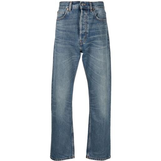 Haikure jeans dritti con effetto schiarito - blu