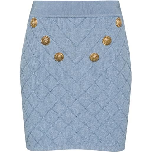 Balmain minigonna con effetto jacquard - blu