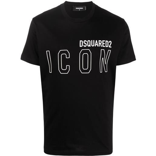 Dsquared2 t-shirt icon con stampa - nero