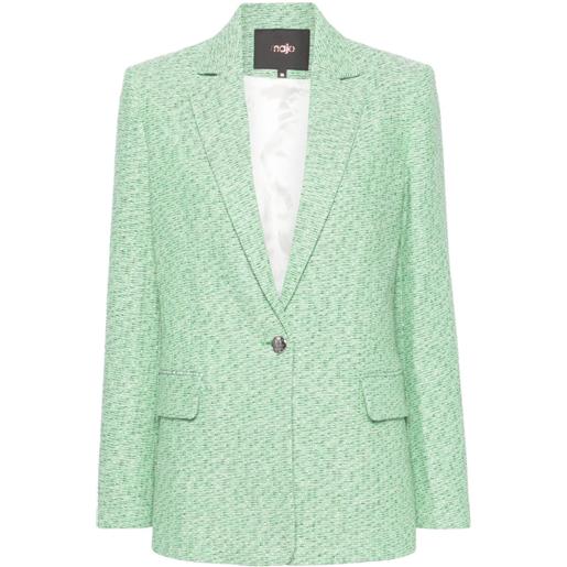 Maje blazer monopetto in tweed - verde