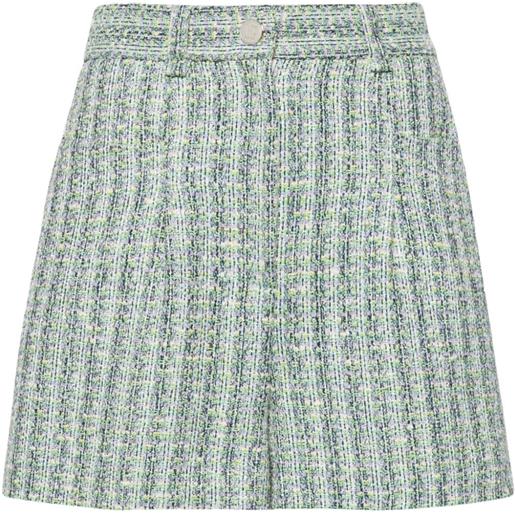 Maje shorts in tweed a vita alta - verde