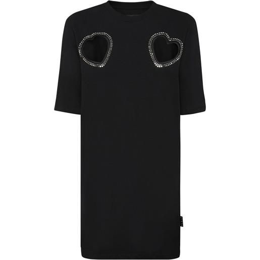 Philipp Plein abito modello t-shirt con design cut-out - nero