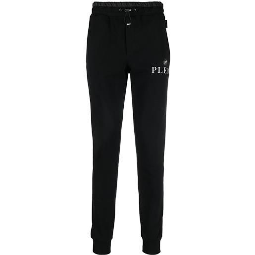 Philipp Plein pantaloni sportivi con placca logo - nero