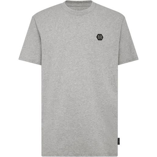 Philipp Plein t-shirt con applicazione - grigio