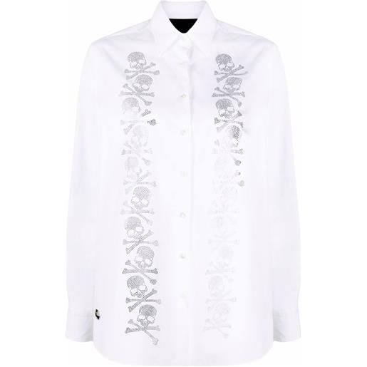 Philipp Plein camicia con strass - bianco