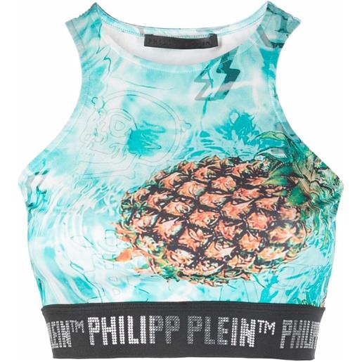 Philipp Plein top sportivo pineapple skies - blu