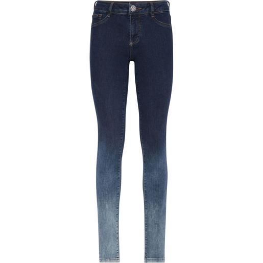 Philipp Plein jeans slim con logo - blu