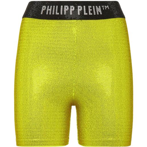 Philipp Plein shorts con banda logo - giallo