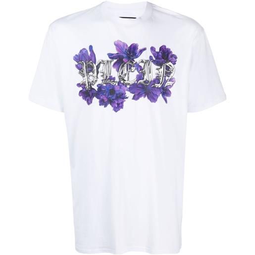 Philipp Plein t-shirt a fiori - bianco