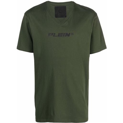 Philipp Plein t-shirt con scollo a v - verde
